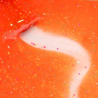 Verniz Gel INOCOS Efeito Lollipop Laranja Glitter Colorido