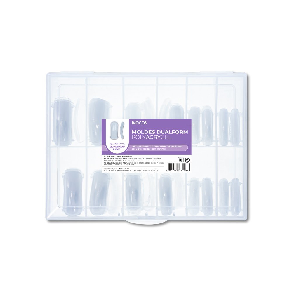 Moldes INOCOS Dualform TIPS para Unhas Quadradas