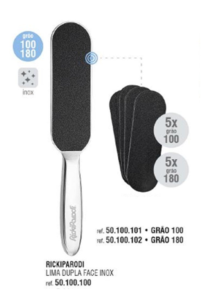 Lima Pedicure RickiParodi Profissional Inox Longa 100/180