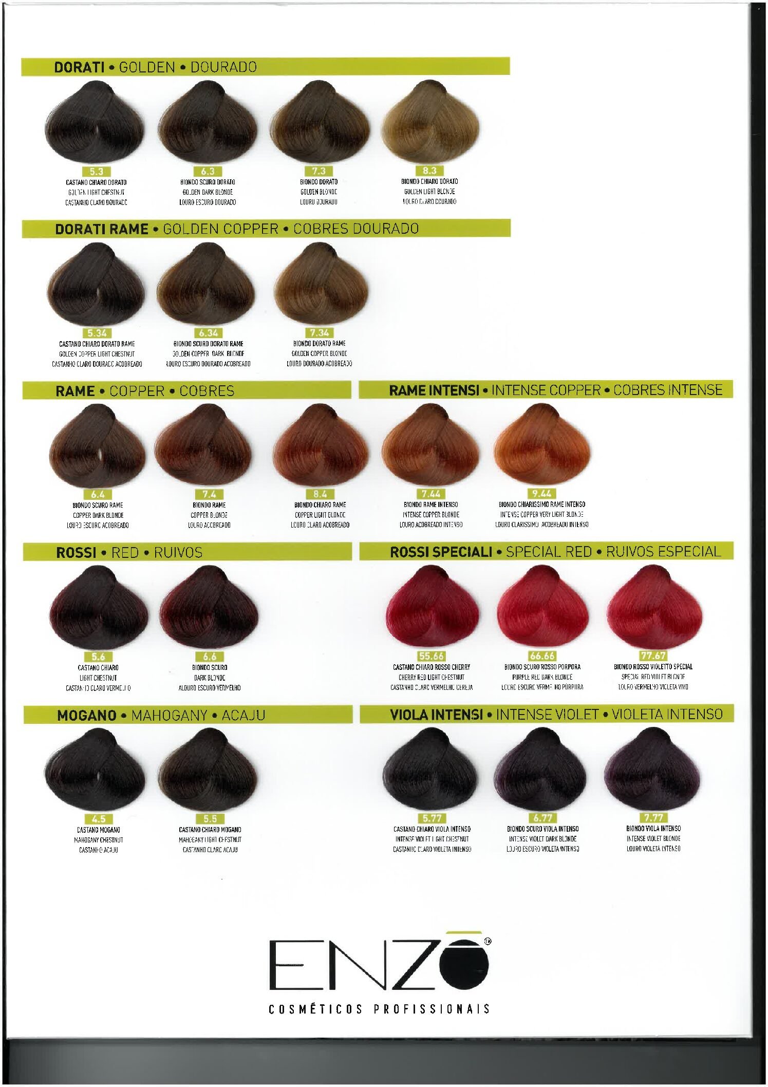 COLORAÇÃO S/ AMONIACO ENZO - Nº55.66 100ML