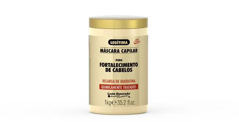 Gota Dourada Máscara Fortalecimento Recarga de Queratina 1kg