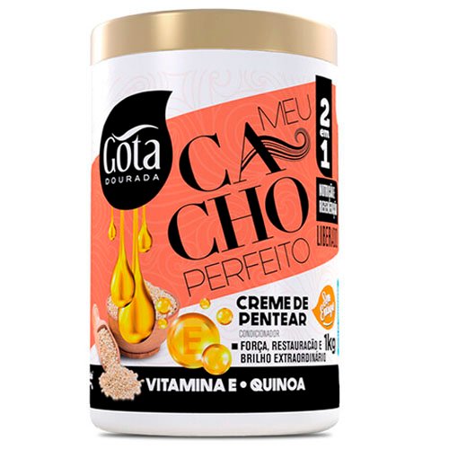 Gota Dourada Creme de Pentear Cachos Perfeitos Quinoa 1Kg