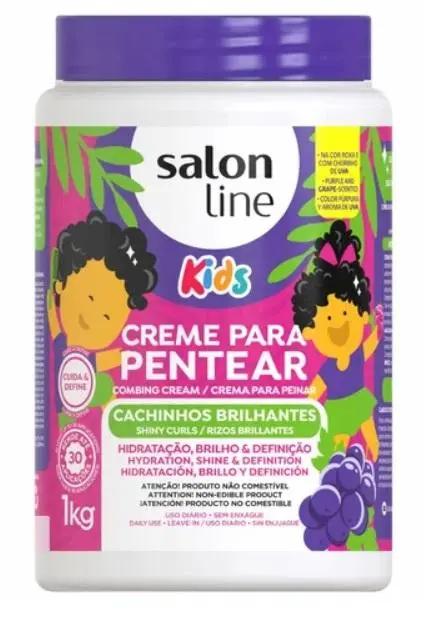 Salon Line Creme Pentear Kids Cachinhos Brilhantes 1kg