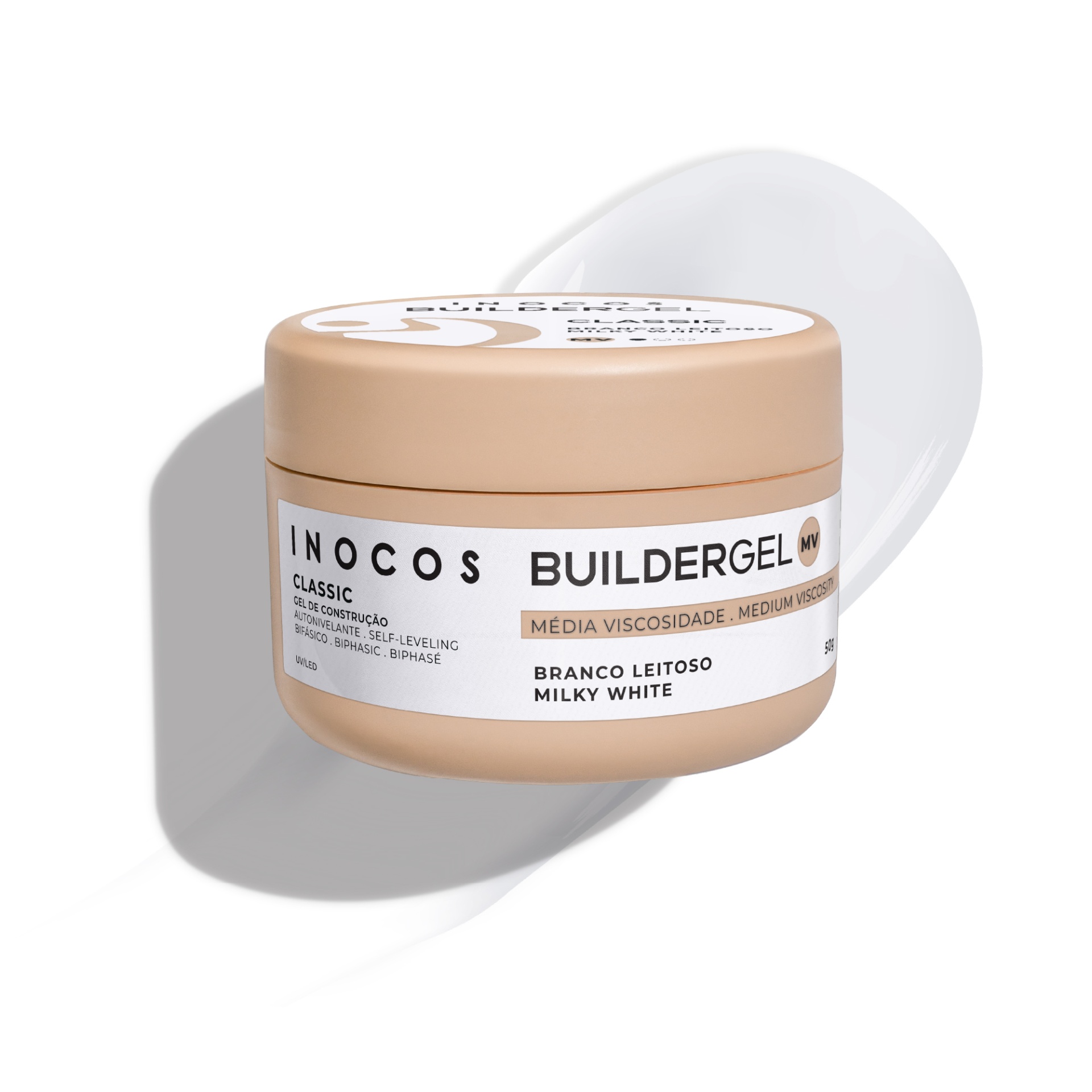 Builder Gel Classic INOCOS Branco Leitoso de Média Viscosidade 50g