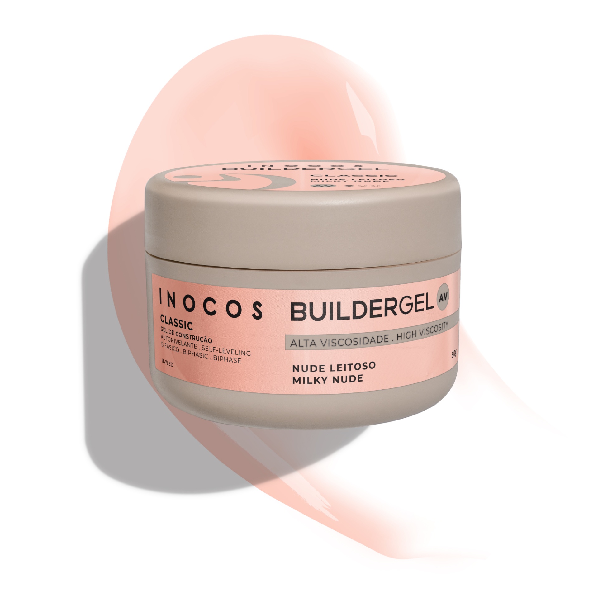 Builder Gel Classic INOCOS Nude Leitoso de Alta Viscosidade 50g