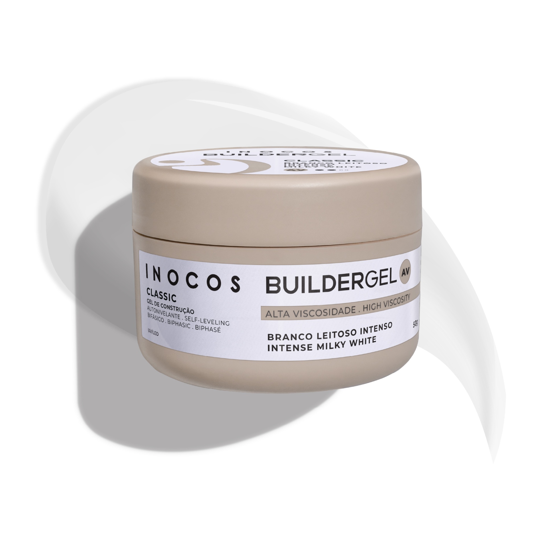 Builder Gel Classic INOCOS Branco Leitoso Intenso de Alta Viscosidade 50g